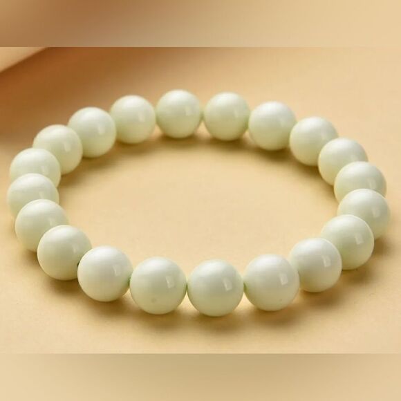 NIB! Australian Green Calcite Beaded Stretch Bracelet 131.00 ctw - Picture 2 of 5